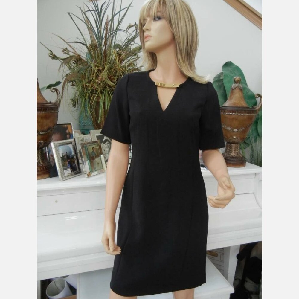 Michael Kors gold top v neck dress